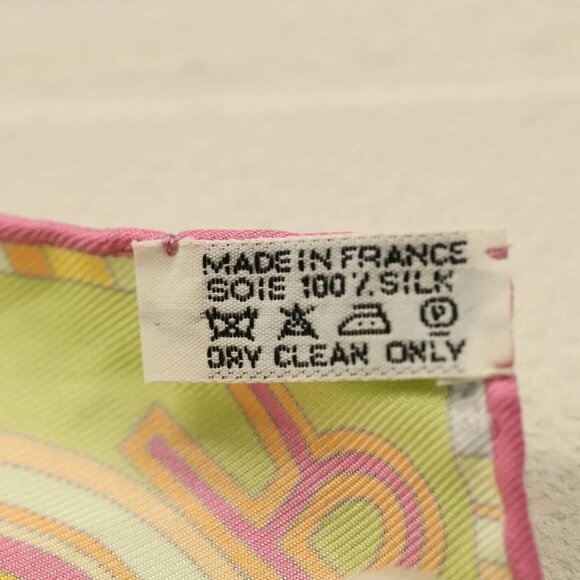 HERMES Carre 40 Scarf ""FRANCE PARIS 24 FBG"" Silk Green Auth 134912M - Picture 8 of 8